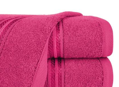 Ręcznik bawełniany 50x90 LORI różowy z delikatną bordiurą z błyszczącą nicią 