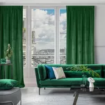 Zasłona gotowa na taśmie 140x270 ROSA welwetowa ciemna zieleń Design 91 - 11