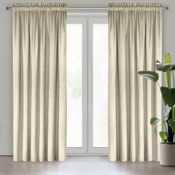 Zasłona gotowa na taśmie 140x270 ROSA welwetowa kremowa Design 91