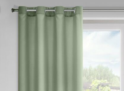 Zasłona na przelotkach 140x175 RITA jednokolorowa oliwkowa z miękkiej tkaniny
