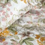 Pościel bawełniana 220x200 VENUS biała z oliwkowym wzorem roślinnym z kolekcji Harmony Home - 3