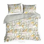 Pościel bawełniana 220x200 VENUS biała z oliwkowym wzorem roślinnym z kolekcji Harmony Home - 6