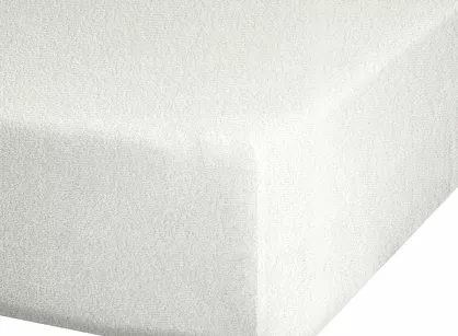 Prześcieradło z bawełny frotte z gumką kremowe 140x200 Design 91