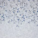 Zasłona na przelotkach 140x250 ANA biała z etaminy z nadrukiem granatowych kwiatków i błyszczącą nicią - 2