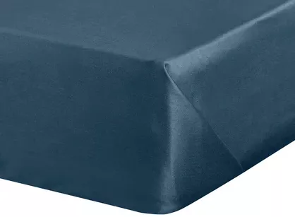 Prześcieradło satyna bawełniana bez gumki DINA granatowe 160x210 z kolekcji Diva Line