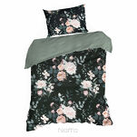 Pościel bawełniana 140x200 ROSITA 1 czarna szałwiowa z wzorem róż z kolekcji Classic - 2