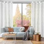 Firana na przelotkach 140x250 FELICJA biała z etaminy zdobiona geoetryczną aplikacją - 8