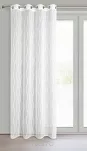 Firana na przelotkach 140x250 FELICJA biała z etaminy zdobiona geoetryczną aplikacją - 5