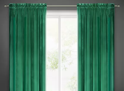 Zasłona gotowa na taśmie 140x270 SAMANTA welwetowa ciemna zieleń o subtelnym połysku