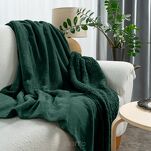 Koc na fotel jednokolorowy 70x160 TEDY ciemna zieleń imitujący buklę - 8