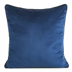 Poszewka welwetowa 60x60 GAJA 2 jednokolorowa granatowa obszyta lamówką