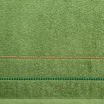 Ręcznik 30x50 SUZI zielony z kontrastującą stebnowaną bordiurą w delikatne paseczki 500 g/m2 - 2