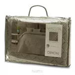 Narzuta welwetowa 220x240 DIMON ciemny beż pikowana w geometryczny wzór - 5