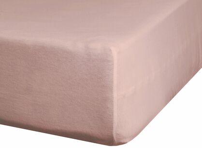 Prześcieradło z satyny bawełnianej z gumką NOVA 3 pudrowe 180x200