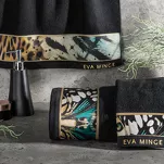 Ręcznik 50x90 EVA 15 Eva Minge czarny zdobiony bordiurą z designerskim wzorem w motyle z kolekcji Premium - 4