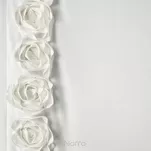 Zasłona na taśmie 140x270 ROSES Eva Minge welwetowa kremowa aplikacja róż 3D - 3