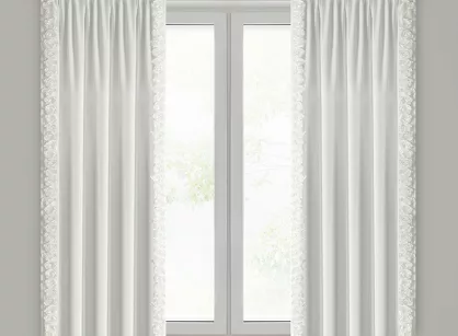 Zasłona na taśmie 140x270 ROSES 14 Eva Minge welwetowa kremowa aplikacja róż 3D