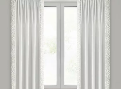 Zasłona na taśmie 140x270 ROSES 14 Eva Minge welwetowa kremowa aplikacja róż 3D