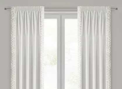 Zasłona na taśmie 140x270 ROSES 14 Eva Minge welwetowa kremowa aplikacja róż 3D