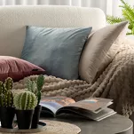 Poszewka welwetowa 45x45 MADIE 2 jednokolorowa morska - 3