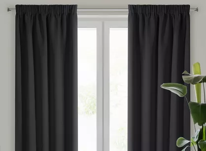 Zasłona na taśmie 135x270 PARISA zaciemniająca czarna jednokolorowa Design 91