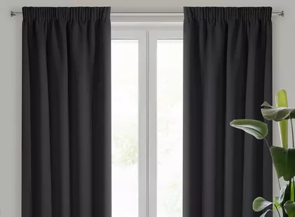 Zasłona na taśmie 135x270 PARISA zaciemniająca czarna jednokolorowa Design 91