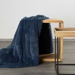 Koc na fotel futrzany 70x160 TIFANY 1 granatowy jednokolorowy puszysty z kolekcji Design 91 - 5
