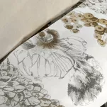 Pościel satynowa 220x200 SPRING 49 biała stalowy wzór roślinny - 6