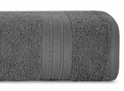 Ręcznik bawełniany 30x50 KAYA stalowy zdobiony bordiurą w pasy