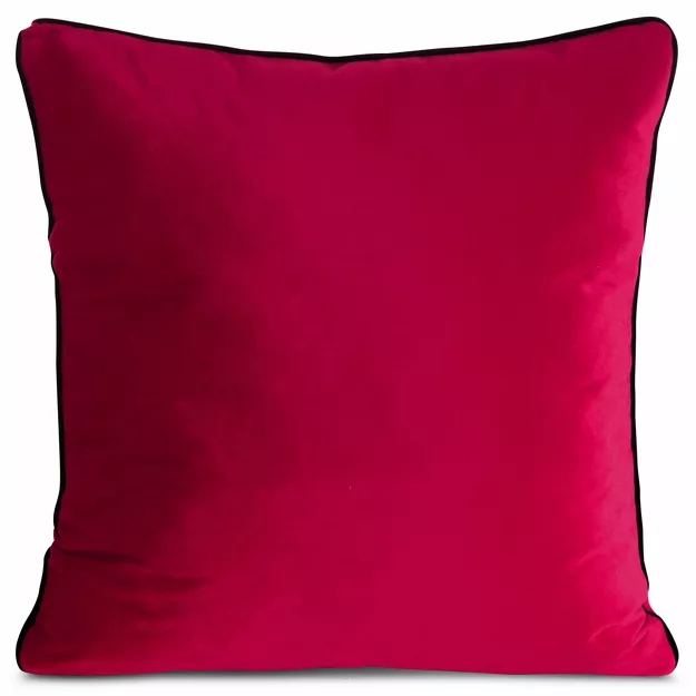 Poszewka welwetowa 45x45 GAJA 2 jednokolorowa amarantowa obszyta lamówką