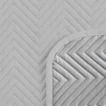 Narzuta jednokolorowa 170x210 LEN 3 srebrna pikowana w gęstą jodełkę imitująca len - 5