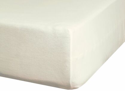 Prześcieradło z satyny bawełnianej z gumką NOVA 3 kremowe 160x200