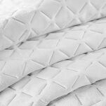 Narzuta welwetowa 200x220 DIMON biała pikowana w geometryczny wzór - 5