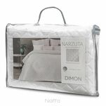 Narzuta welwetowa 200x220 DIMON biała pikowana w geometryczny wzór - 2