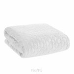 Narzuta welwetowa 200x220 DIMON biała pikowana w geometryczny wzór - 3