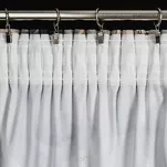 Zasłona na taśmie 140x270 LOTOS beżowa z wzorem zielonych kwiatów i liści lotosu efekt 3D - 12