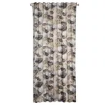 Zasłona na taśmie 140x270 LOTOS beżowa z wzorem zielonych kwiatów i liści lotosu efekt 3D - 7