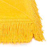 Koc bawełniany 150x200 0293-40 żółty gładki z frędzlami - 2