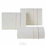 Ręcznik 50x90 SUZI kremowy z kontrastującą stebnowaną bordiurą w delikatne paseczki 500 g/m2 - 5