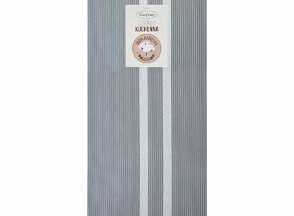 Ścierka kuchenna 50x70 OLIVIA 10 srebrna w paski z bawełny