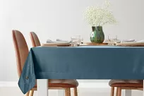 Nakładka welwetowa 85x85 VELVET granatowa wykończona mankietem - 6