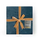 Nakładka welwetowa 85x85 VELVET granatowa wykończona mankietem - 4