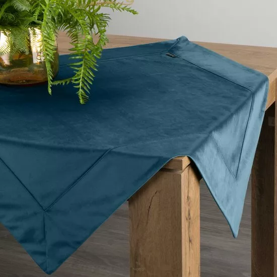 Nakładka welwetowa 85x85 VELVET granatowa wykończona mankietem