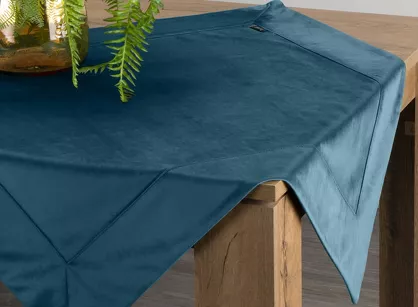 Nakładka welwetowa 85x85 VELVET granatowa wykończona mankietem