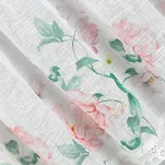 Zazdrostka gotowa w tunelu 150x60 ASTEJA biała z różowym wzorem kwiatów i bawełnianą koronką - 5