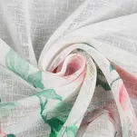 Zazdrostka gotowa w tunelu 150x60 ASTEJA biała z różowym wzorem kwiatów i bawełnianą koronką - 7