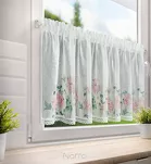 Zazdrostka gotowa w tunelu 150x60 ASTEJA biała z różowym wzorem kwiatów i bawełnianą koronką - 10