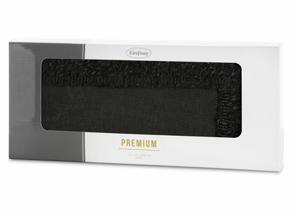 Bieżnik 40x140 JASPER czarny wykończony wyrazistymi frędzlami z kolekcji Premium