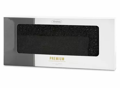 Bieżnik 40x140 JASPER czarny wykończony wyrazistymi frędzlami z kolekcji Premium