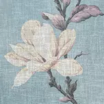 Zasłona na przelotkach 140x250 LUNA popielata o strukturze płótna zdobiona pastelowym nadrukiem różowych kwiatów - 2